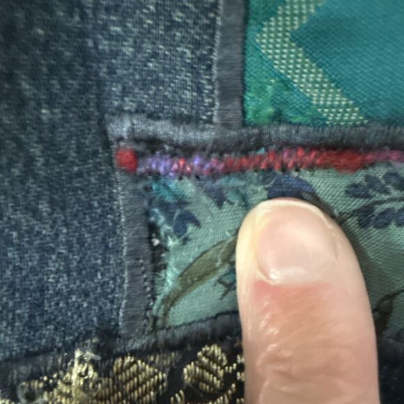 Coldwater Creek Jean Vest Patchwork Women's Size Medium Granny Cottage Prairie - Picture 14 of 14